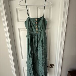 Pink Lily Teal Button-Front Dress